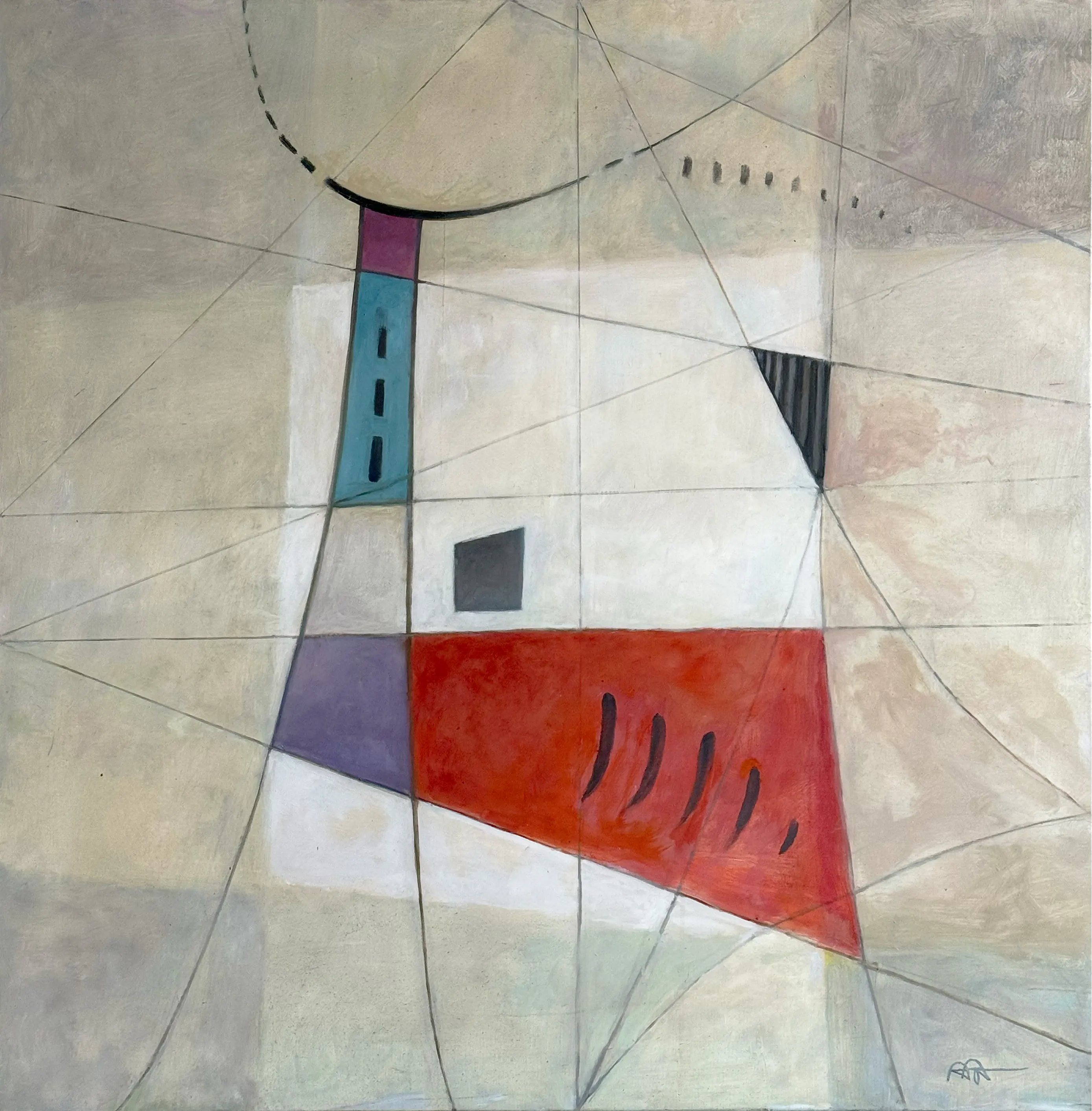 Aram Alecian, huile sur toile, 1995, 100×100 cm